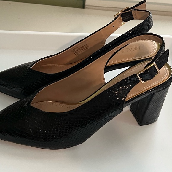 Dune London Black Textured Slingback Heels - Picture 1 of 6